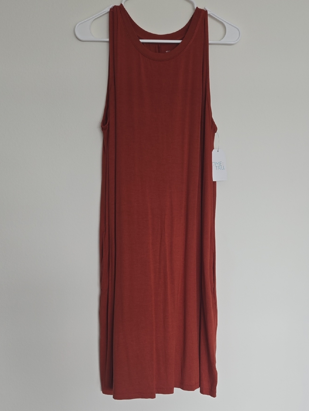 Sleeveless Rust Midi Dress - Women's Casual Tank Dress Nwt